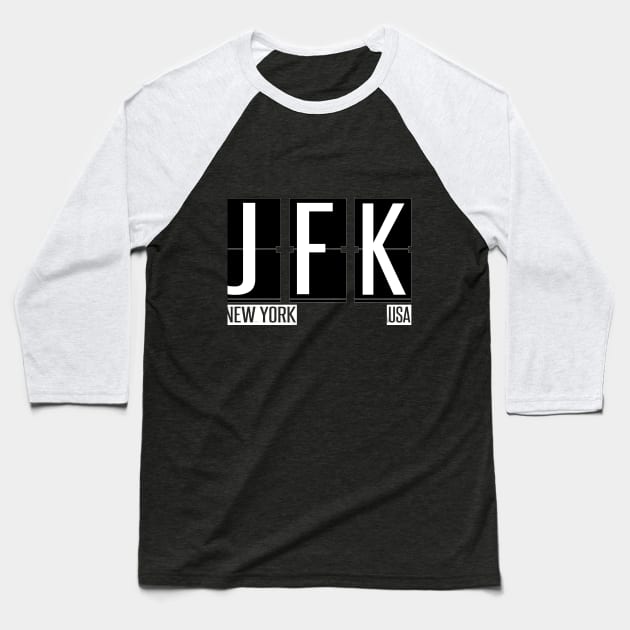 JFK - New York Airport Code Souvenir or Gift Shirt Baseball T-Shirt by HopeandHobby